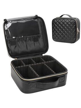 Travel Makeup Bag Organizer Cosmetic Case Adjustable Dividers Waterproof Large